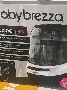 Baby Brezza Bottle Washer Pro - White with Black and Clear Dome